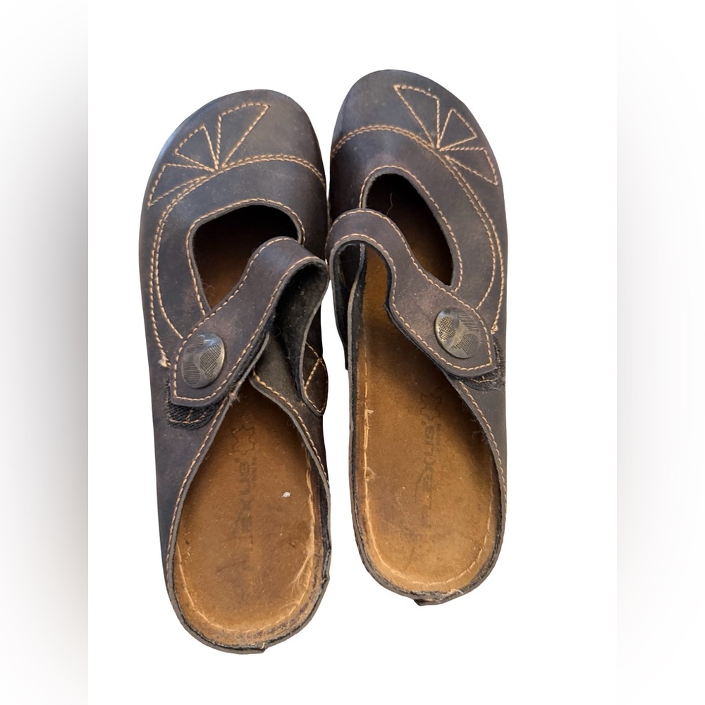 Romika Melissa clogs Mary Jane Leather Slip-On Chocolate mules Size 40 - Picture 3 of 6